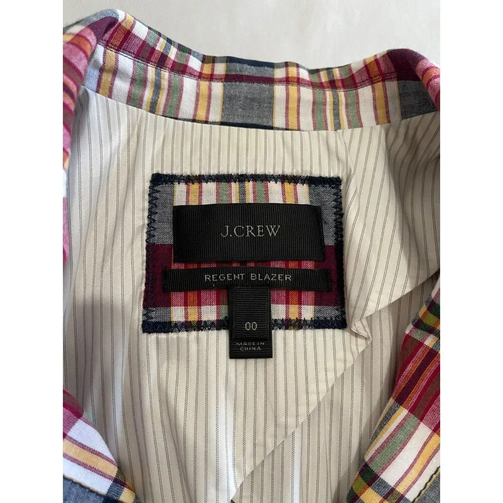 J. Crew Regent Blazer classic plaid red preppy business office accademia women00